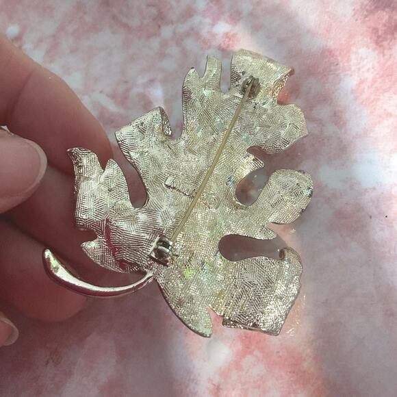 Vintage Sarah Coventry Leaf Brooch Silver - Picture 4 of 11